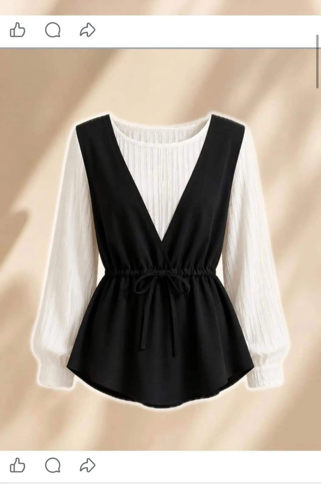 Ethereal Contrast Peplum Top